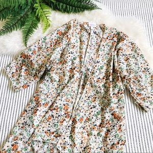 LuLaRoe Bianca Kimono Orange Green Flowers Floral
